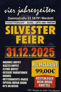 Silvesterfeier 2025 im vier Jahreszeiten Werdohl